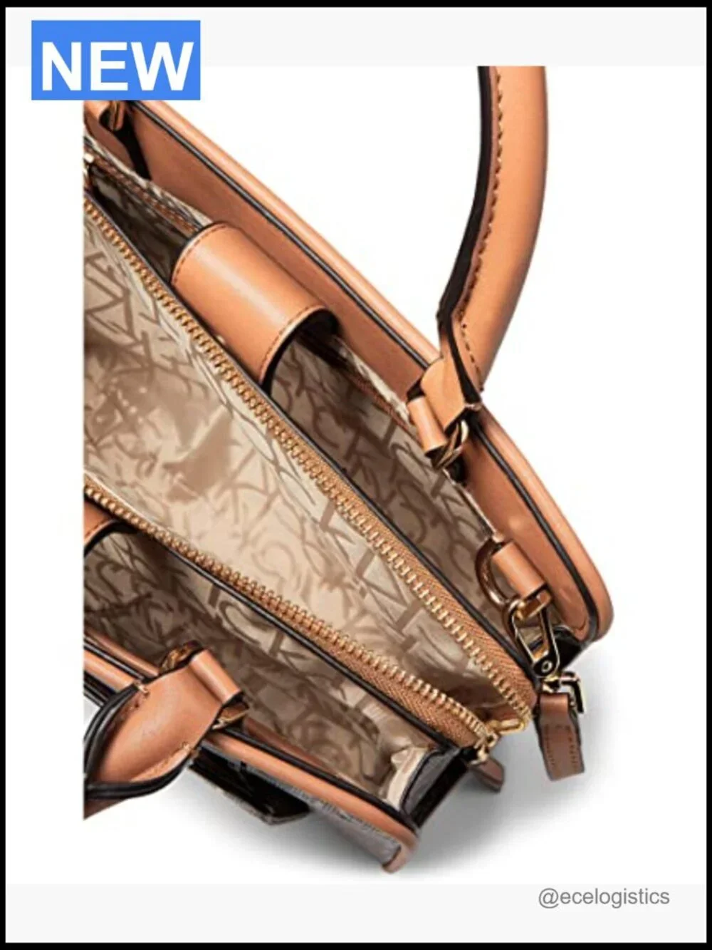Textured Logo Emboss Satchel with Magnetic Snap Closure